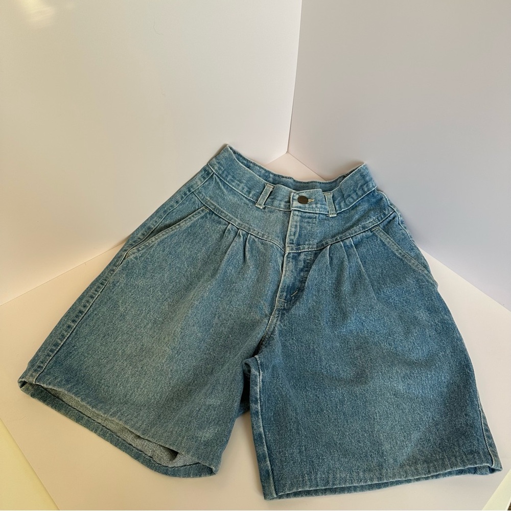Sunset Blues Vintage Blue High Waist pleated Shorts size 6 Made in the USA